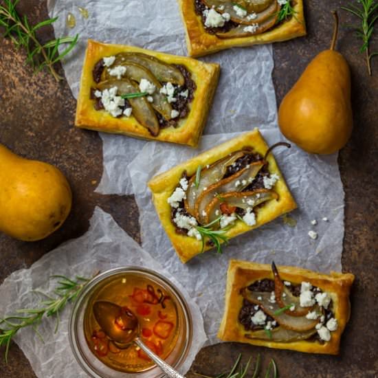 Pear & Caramelized Red Onion Tarts