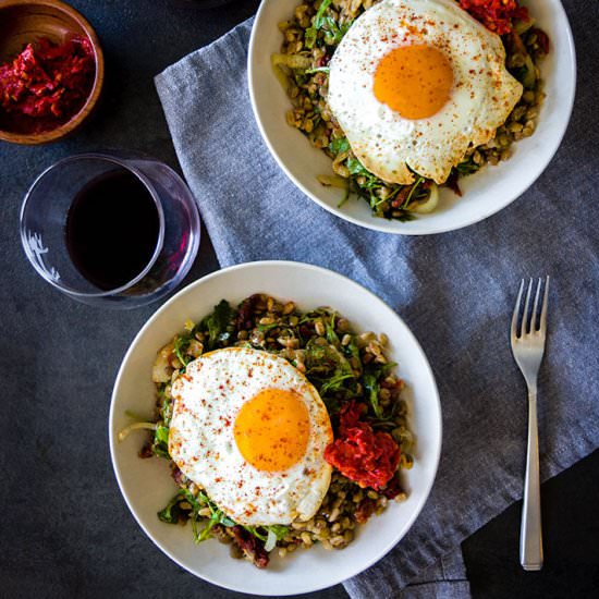 Easy Lentil Bowl with Sunny Egg