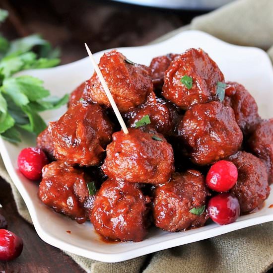 Slow Cooker Cranberry Meatballs