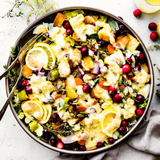 Stuffing Salad & Hot Onion Dressing
