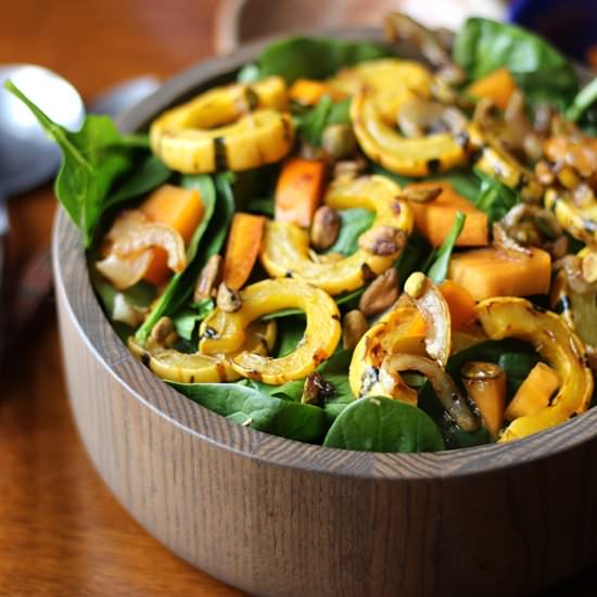 Delicata squash salad & persimmons