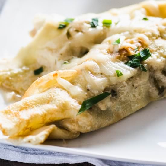 Chicken & Mushroom Crepes