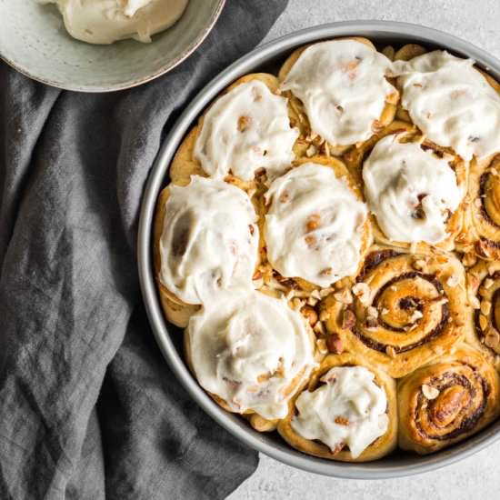 Date-Filled Hazelnut Cinnamon Rolls