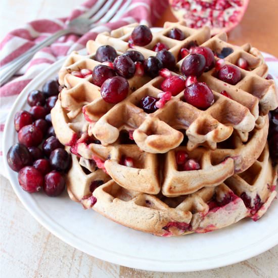 Cranberry Pomegranate Waffles
