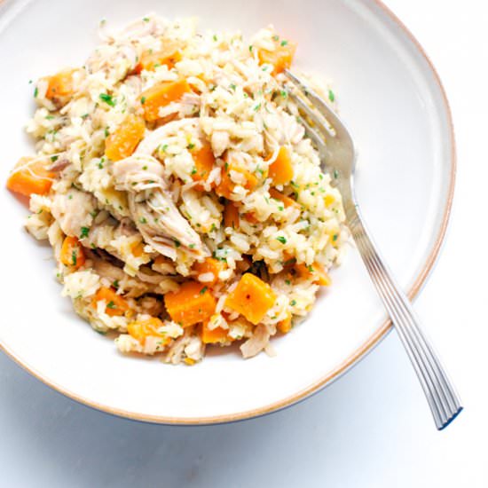 One Pot Chicken Rice & Sweet Potato