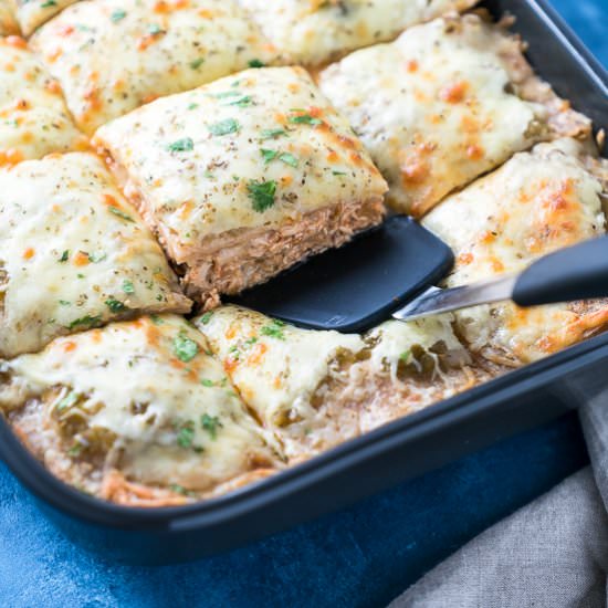Green Chicken Enchilada Casserole