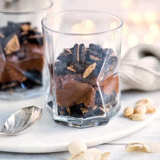 Chocolate and peanut butter mousse