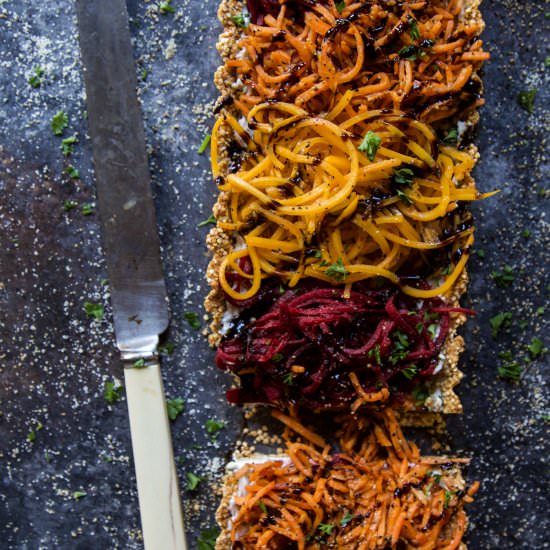 Harvest Veggie Noodle Tart