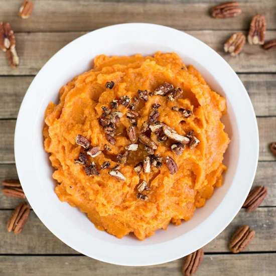 Maple Pecan Mashed Sweet Potatoes