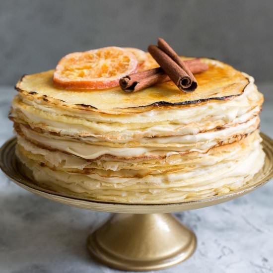 Orange Cinnamon Crepe Cake