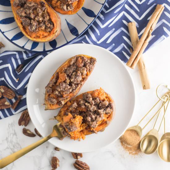 Twice Baked Sweet Potato Casserole