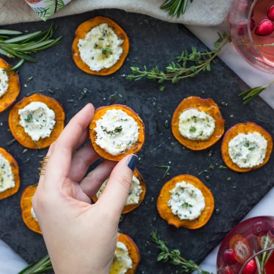 Sweet Potato Goat Cheese Bites