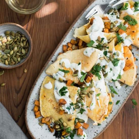 Chipotle Butternut Squash Crepes
