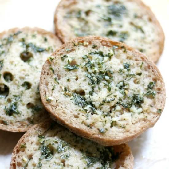 GF/V Sourdough Garlic Bread
