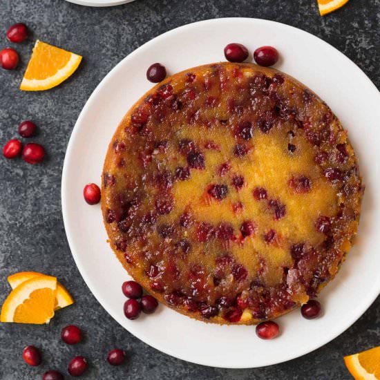 Cranberry Orange Upside-Down Cake