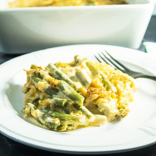 Cheesy Green Beans Au Gratin Bake
