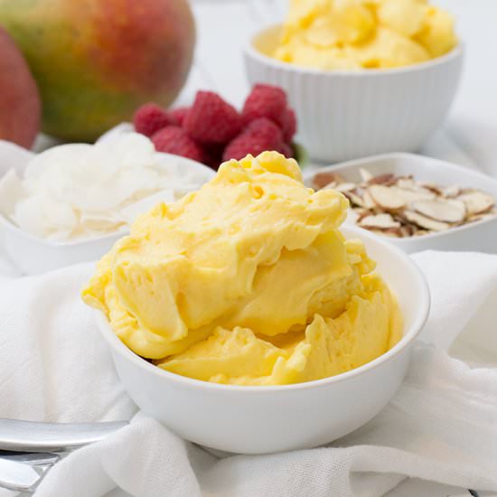 Two Ingredient Mango Frozen Yogurt