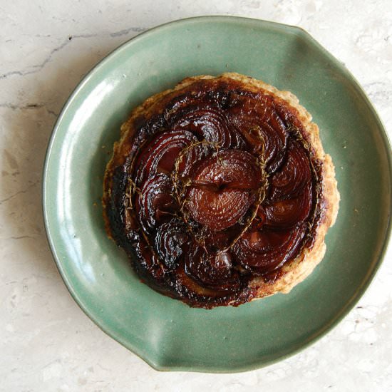 Red Onion Tarte Tatin with Rye Pastry