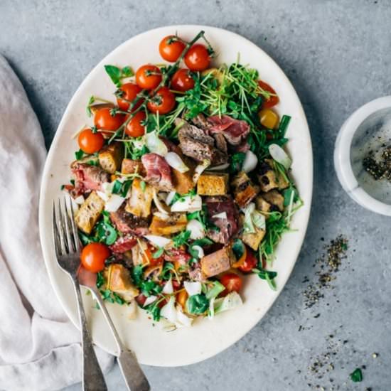 Beef Tenderloin Panzanella Salad