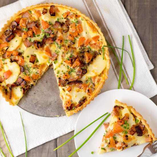 Tomato, Bacon & Potato Quiche