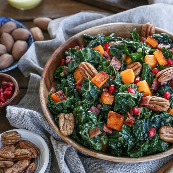 Roasted Butternut Squash Kale Salad