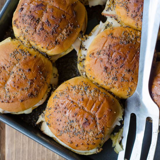 baked turkey & cheese sliders