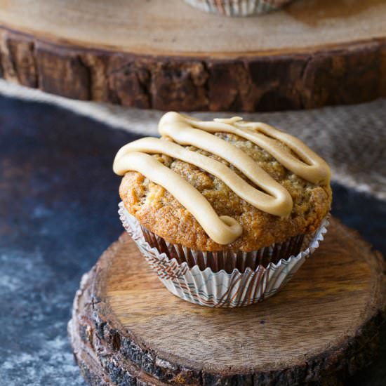 Caramel Banana Muffins