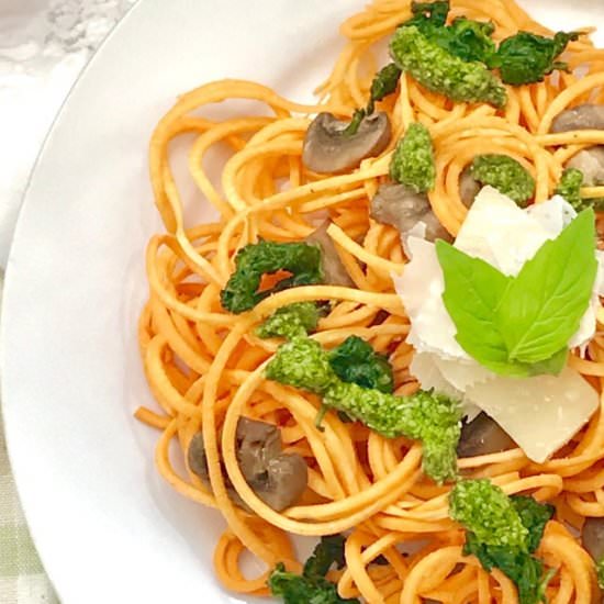 Sweet Potato Noodles with Pesto