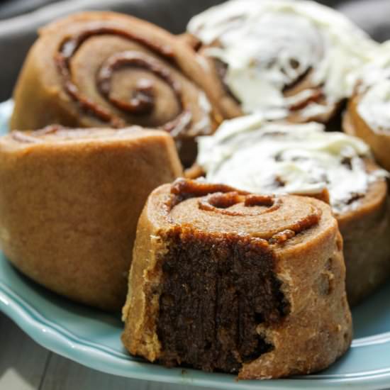 Healthy Gingerbread Cinnamon Rolls
