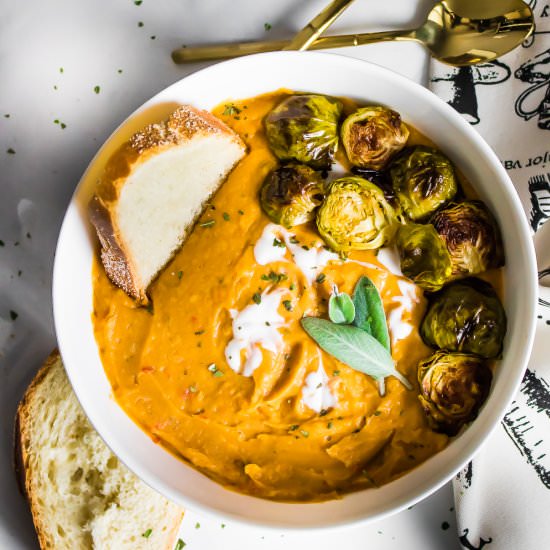 Red Pepper Sage Mashed Sweet Potato