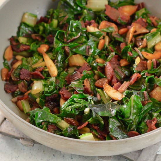 Nutty Bacon Swiss Chard