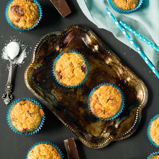 Coconut Banana Chocolate Muffins