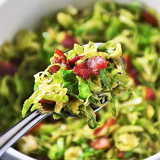 Shredded Brussels Sprouts w/ Bacon