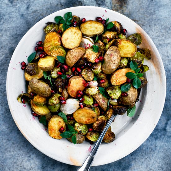 Roasted Potatoes & Brussels Sprouts