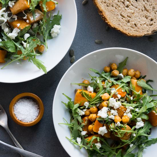 Warm Roasted butternut Squash Salad