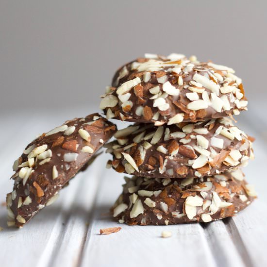 Chocolate Dipped Chestnut Cookies