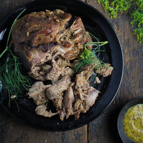 Mustard & Thyme Pulled Leg of Lamb