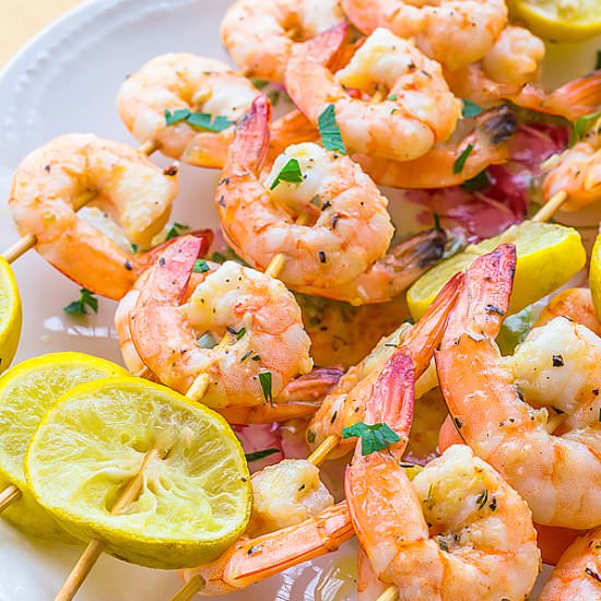 Lemon Garlic Shrimp Kabobs