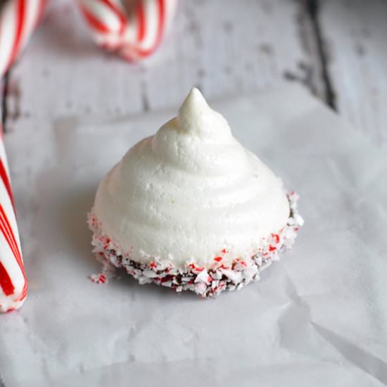 Peppermint Snowcap Meringues