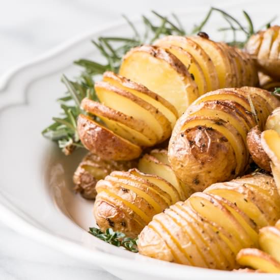 Herbed Mini Hasselback Potatoes