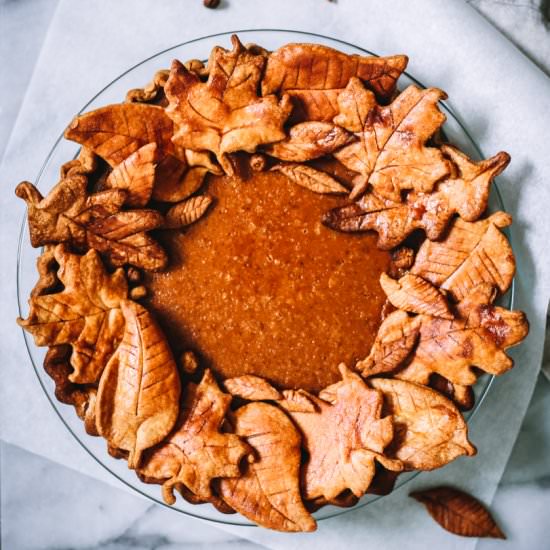 Pumpkin Pie with Leafy Crust
