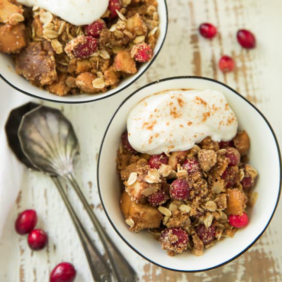 Cranberry Apple Crumble Pie