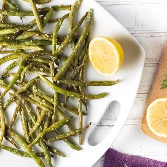 Roasted Lemon Parmesan Green Beans