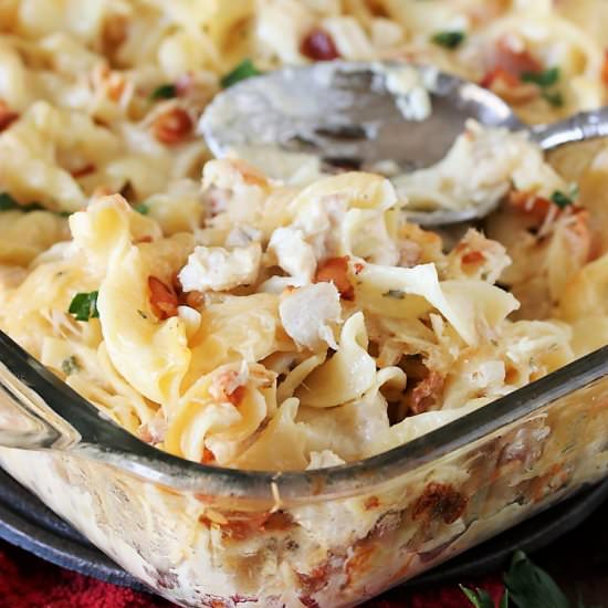 Turkey-Bacon Alfredo Casserole