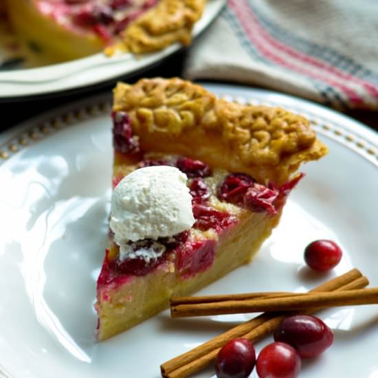 Holiday Spiced Cranberry Chess Pie