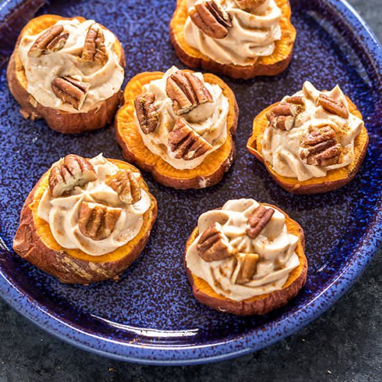 Sweet Potato Bites with Maple Cream