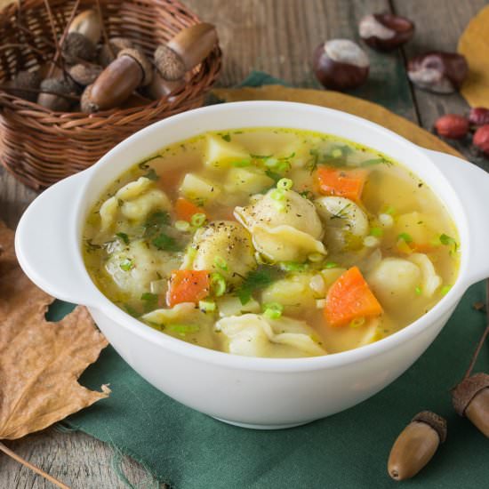 Chicken and Dumpling (Pelmeni) Soup