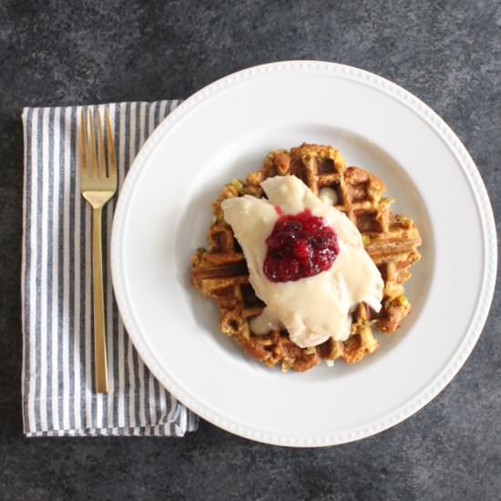 Thanksgiving Stuffing Waffles