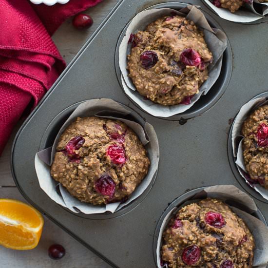 Cranberry Orange Oatmeal Muffins