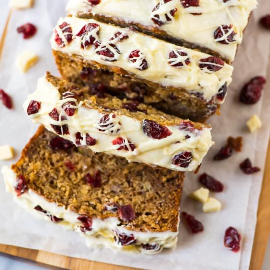 Cranberry Cream Cheese Banana Bread